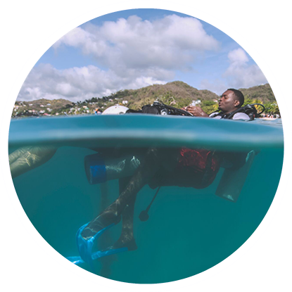 Scuba diving in Grenada.