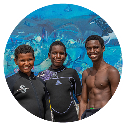 scuba diving snorkelling and PADI training with Eco Dive in Grenada kids and families Eco Dive PADI youth scuba training in Grenada