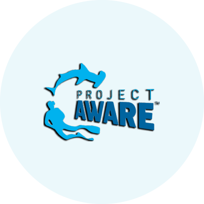 Project Aware logo with scuba dive Grenada edition. Project Aware logo with scuba dive Grenada edition.